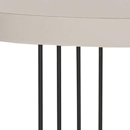 Safavieh Home Collection Kelly Mid-Century Modern Taupe and Black Side Table