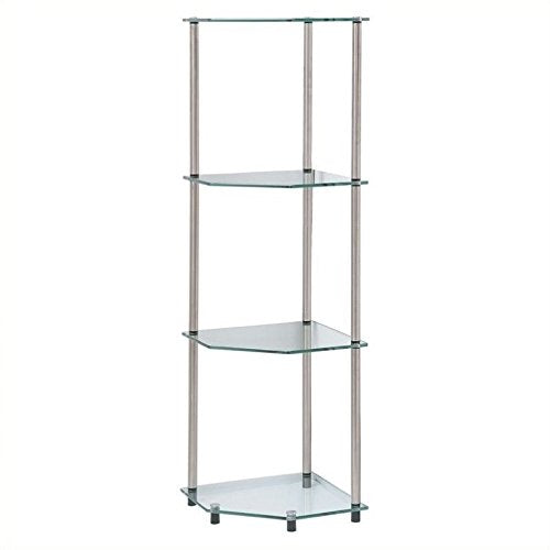 Designs2Go Classic Glass 4 Tier Corner Shelf