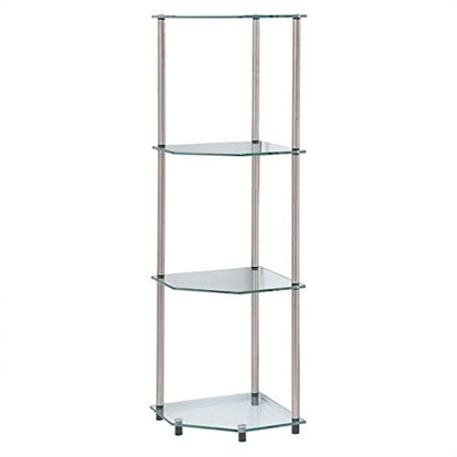 Designs2Go Classic Glass 4 Tier Corner Shelf