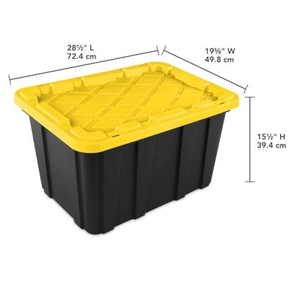 6 Pack 27 Gallon Heavy Duty Storage Bins with Snap Lids, view 3