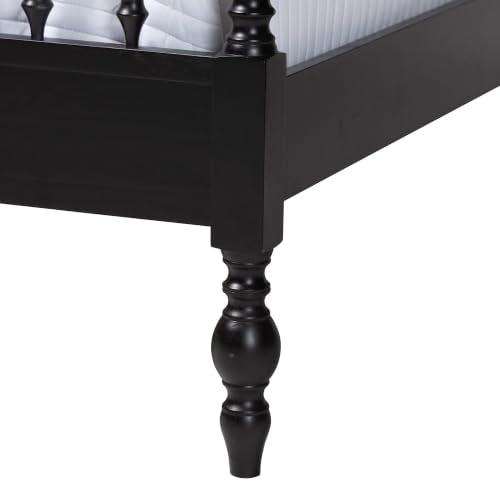 Callison Spindle Canopy Bed Frame with Headboard Black King, view 8