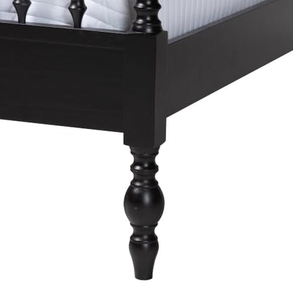 Callison Spindle Canopy Bed Frame with Headboard Black King, view 8