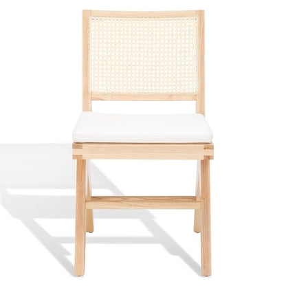 SAFAVIEH Couture Collection Colette Tropical Coastal Natural Solid Wood Rattan Dining Chair Set of 2