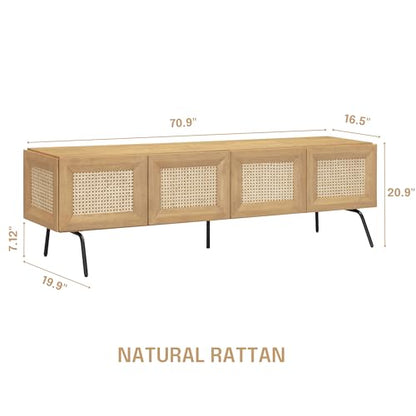 Mossic TV Media Cabinet with 4 Doors for TVs, view 3