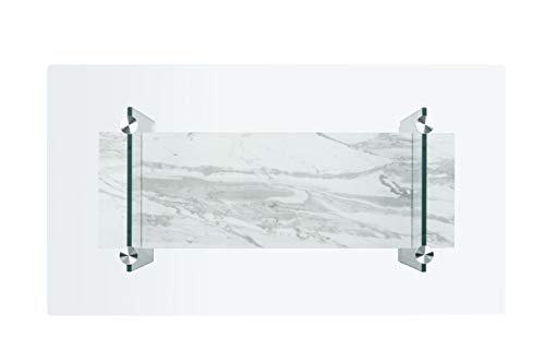SAFAVIEH Kayley Wood Coffee Table, 43.3" Modern Glass/White COF7004E, view 6