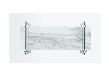 SAFAVIEH Kayley Wood Coffee Table, 43.3" Modern Glass/White COF7004E, view 6