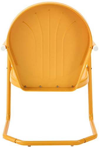 Griffith 3-Piece Outdoor Chair and Side Table Set, Retro Metal Bistro Patio Sets for Porch, Tangerine
