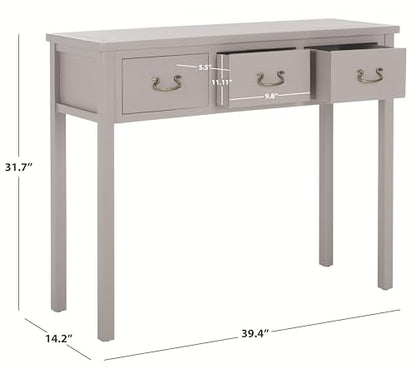 SAFAVIEH Home Collection – Cindy Grey Console Table with Three Drawers, French Farmhouse Storage Console, Tapered Leg Design (AMH6568D)