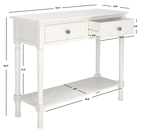 Safavieh Home Collection Josie Distressed White 2-Drawer Console Table