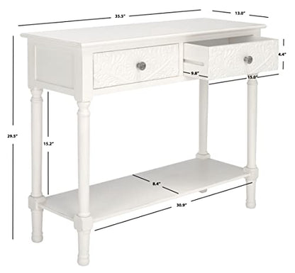 Safavieh Home Collection Josie Distressed White 2-Drawer Console Table