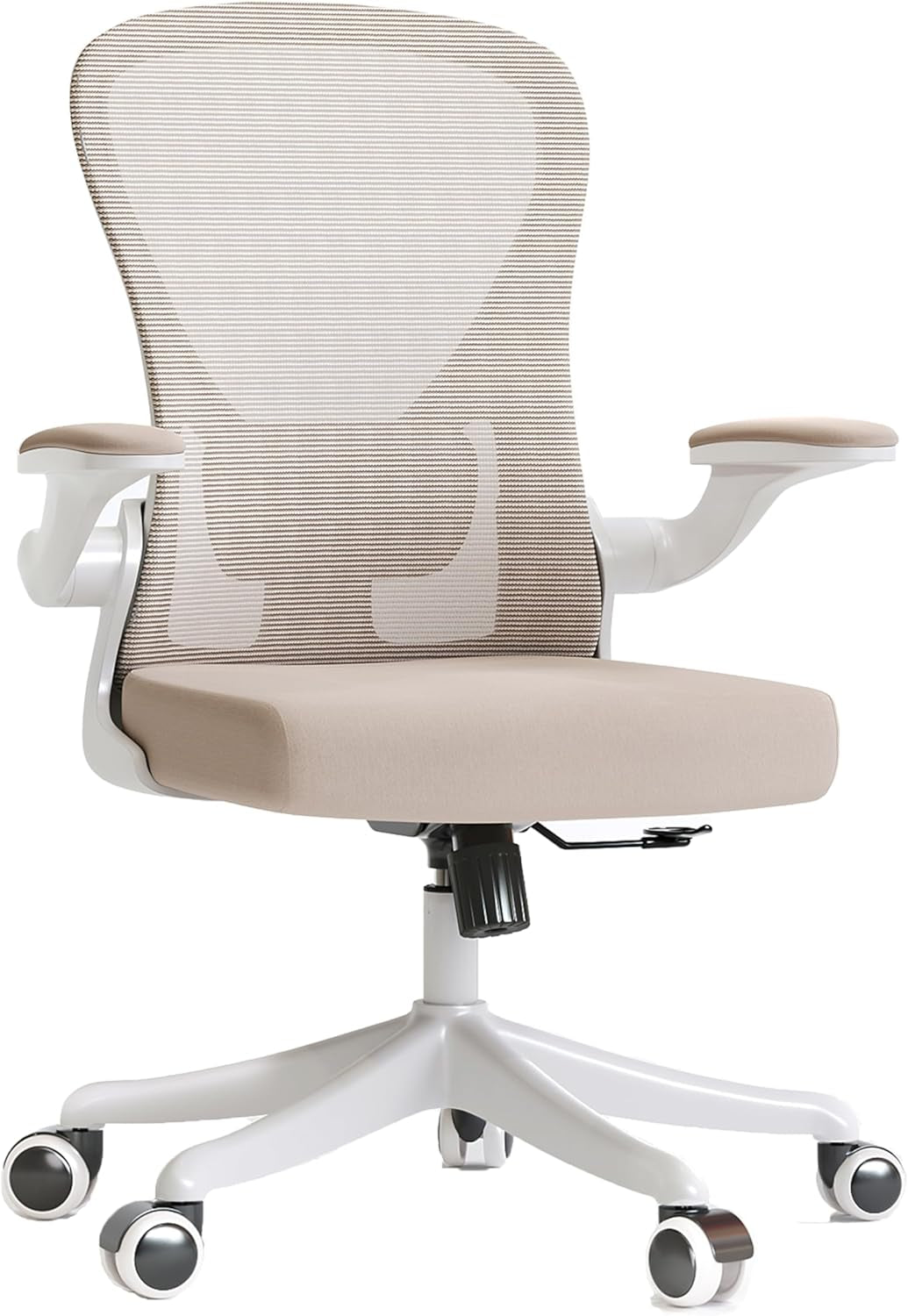 Ergonomic Office Chair with Adjustable Lumbar Support & Flip-Up Armrests - High Back Computer Desk Chair with Thickened Seat Cushion, Rolling Wheels for Home/Office Study Work