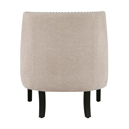 Accent Chair Reading Chair Comfy Chair for Bedroom, Upholstered Armchair with Solid Wood Frame, Tufted Cushion Nail Head Trim, Single Sofa Chair for Living Room, Office, Taupe Chenille