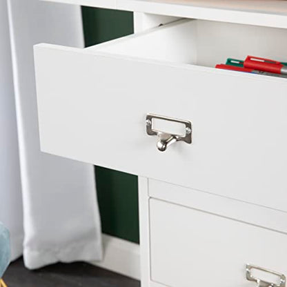 Drop-Leaf Desk w/Storage, White