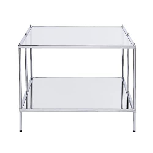 Knox Glam Mirrored Cocktail Table - Chrome - Transitional Design - Ideal for Living Room, Family Room (CK5000)