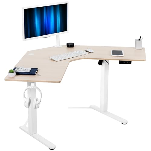 Light Wood 47 x 47 in Corner Standing Desk, DESK-E1L94C, view 2