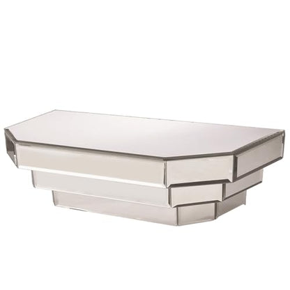 Mirrored Floating Wall Shelf for Home Decor, Silver Wall Mounted Modern Glass Shelf, Decorative Mirror Shelf for Living Room, Bathroom and Entryway, 6 x 16 x 7 Inch