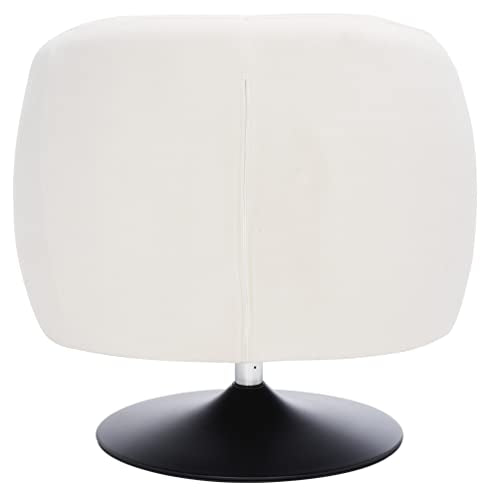 Home Collection Ezro Mid-Century Glam Cream Velvet Accent Swivel Chair