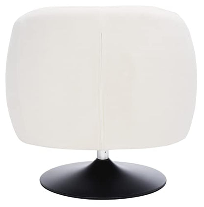 Home Collection Ezro Mid-Century Glam Cream Velvet Accent Swivel Chair