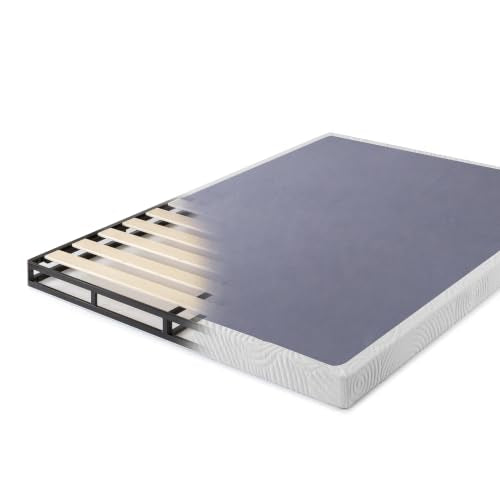 ZINUS Metal Box Spring with Wood Slats /4 Inch Mattress Foundation/Sturdy Steel Structure/Easy Assembly, Twin