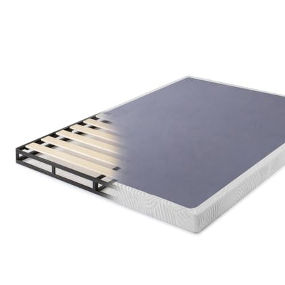 ZINUS Metal Box Spring with Wood Slats /4 Inch Mattress Foundation/Sturdy Steel Structure/Easy Assembly, Twin