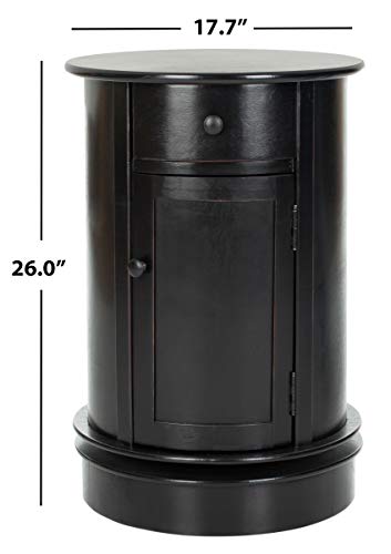 SAFAVIEH Furniture - Tabitha 1-Drawer Accent Table - Distressed Black - Solid Wood - Farmhouse Storage Design - Ideal for Living Room, Entryway, 17.7"W x 17.7"D x 26"H - Fully Assembled (AMH5712B)