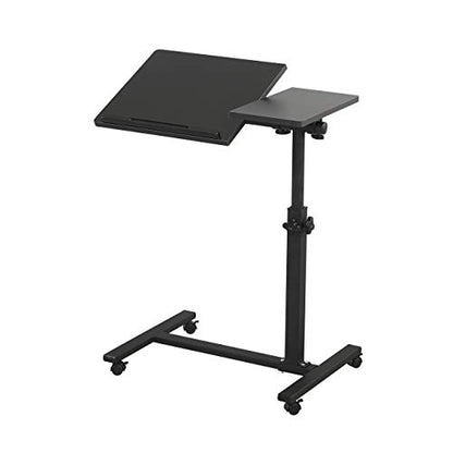 Overbed Bedside Desk Mobile Rolling Laptop Stand Tilting Overbed Table, view 2