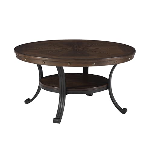 Powell Furniture Franklin Cocktail Table, Small, Multicolor,Brown/Black