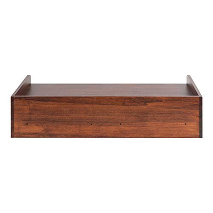 Kitt Modern Floating Shelf with Drawers, 28 x 12 x 6.5 inches, Dark Walnut Brown, Chic Floating Storage Console Table or Desk for Wall