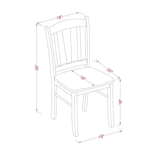 DLC-OAK-W Dublin Dining Chairs - Slat Back Wooden Seat Chairs, Set of 2, Oak
