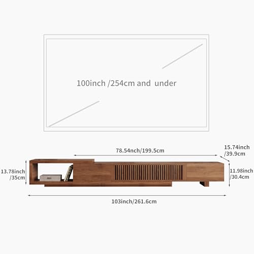 94.48" Mid Century Modern TV Stand for TVs up to 70"-90",Tv Console with 4 Storage Cabinets, Media Furniture for Living Room or Bedroom,Walnut (78.54“ to 103")