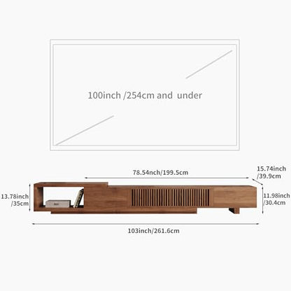 94.48" Mid Century Modern TV Stand for TVs up to 70"-90",Tv Console with 4 Storage Cabinets, Media Furniture for Living Room or Bedroom,Walnut (78.54“ to 103")