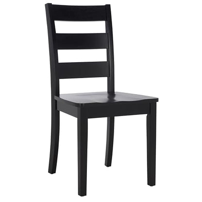 SAFAVIEH Home Collection - Silio Black Wood Ladder Back Dining Chair Set of 2, Classic Farmhouse Style Seating (DCH9213C-SET2)