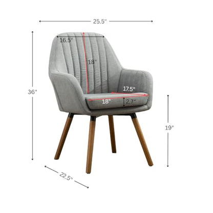 Tuchico Contemporary Fabric Accent Chair,Arm Rest, Gray