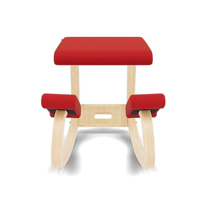 Variable, The Original Kneeling Chair, Ergonomic Chair, Natural/Red, 10 Year Warranty, Design by Peter Opsvik