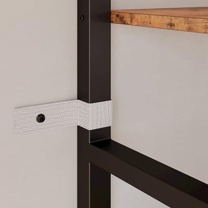 Bookshelves 6 Tiers Triple Wide Industrial Bookshelf, Large Etagere Bookshelf Open Display Shelves with Metal Frame for Living Room Bedroom Home Office