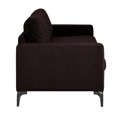 Tommy Hilfiger Austin Upholstered Sofa, Contemporary Square Arms Living Room Couch for Small Space, Plush Cushions, Wooden Frame and Legs, Chocolate Brown