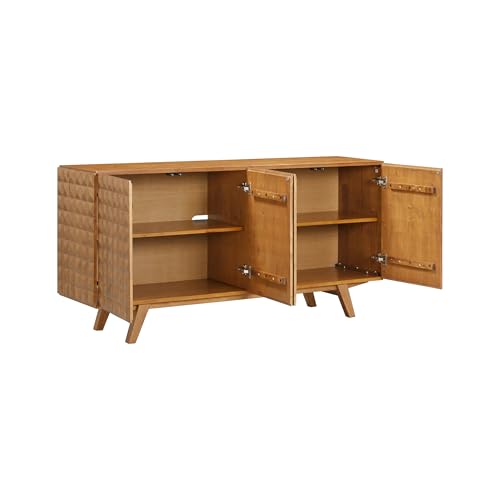 Sapa Mid-Century Modern Solid Wood Sideboard – 4-Door Accent Buffet Cabinet, view 6
