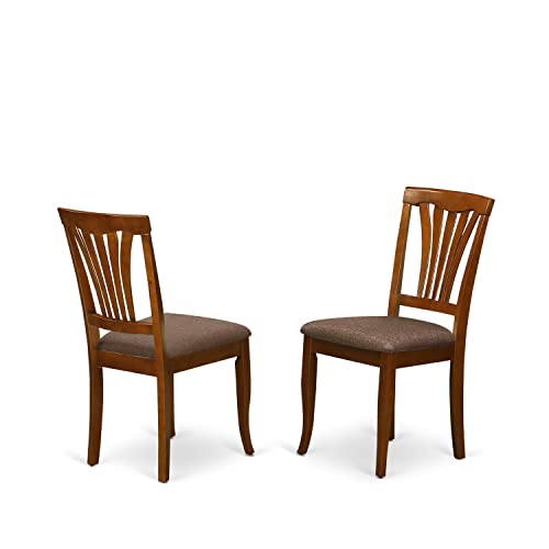 Avon 36" Linen Dining Chairs in Saddle Brown (Set of 2)
