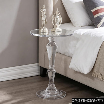 Furniture Acrylic Side Table, Acrylic End Table for Drinking Food,Clear Modern Small Tables for Living Room Bedroom Lobby,13.5''X13.5''X20'' High,9.48Lbs