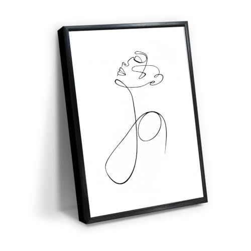 Single Rose Continuous Line Drawing Wall Art Canvas Print, view 2