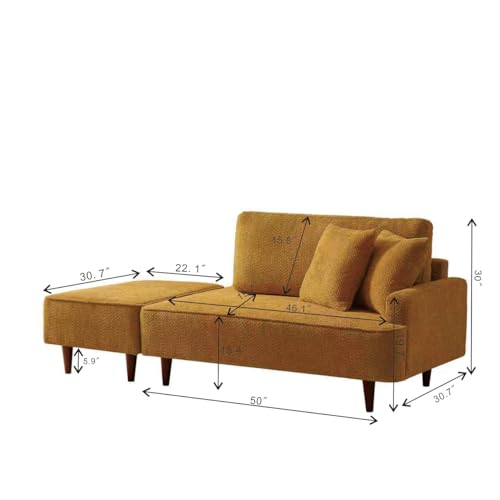 72" Indoor Chaise Lounge Chair with Ottoman, Upholstered Boucle Long Chaise, view 3