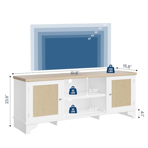 Rattan TV Stand for 65 in TV, view 4