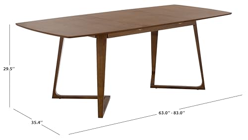 SAFAVIEH Furniture - Alissa 63" - 83" Extendable Dining Table - Walnut Wood - Modern Expandable Dining Table - Ideal for Dining Room, Kitchen (DTB4301A)