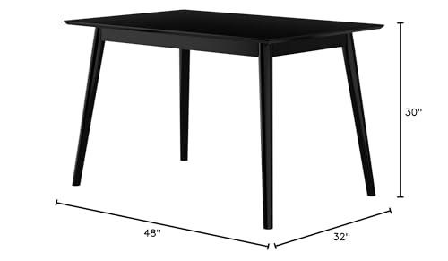 Mid Century Modern 48 Inch Dining Table, Black, view 3