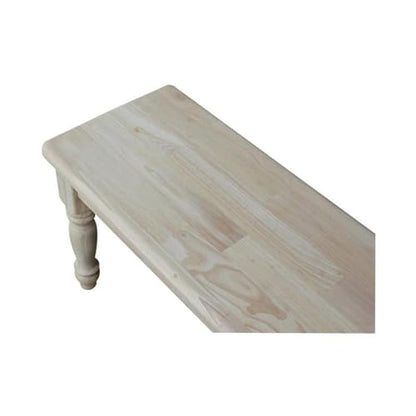 International Concepts BE-72S Shaker Style Bench, Unfinished, view 7