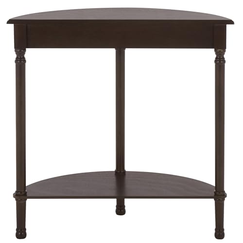 SAFAVIEH Furniture - Tinsley Half-Round Console Table - Dark Chocolate - Solid Wood - Farmhouse Demilune Design - Ideal for Entryway, Hallway, Living Room, 28" W x 11.75" D x 28" H (CNS5723D)