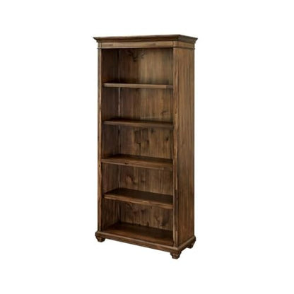Wood Bookcase W/Doors Office Storage Fully Assembled in Brown