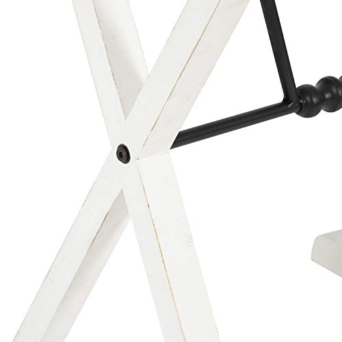 Travere Rustic Side Table, 22 x 14 x 26, White, Farmhouse End Table for Display and Storage