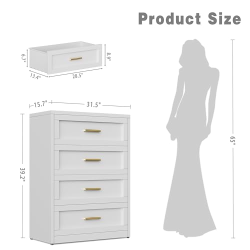 Metal Versatile 4-Drawer Dresser Cabinet - Waterproof, Rust-Proof, Easy Assembly for Bedroom, Office, Living Room, Entryway Furniture