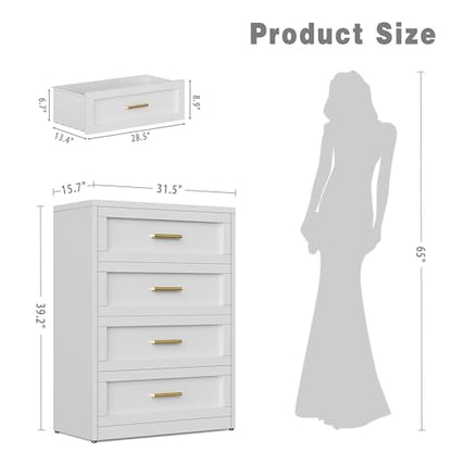 Metal Versatile 4-Drawer Dresser Cabinet - Waterproof, Rust-Proof, Easy Assembly for Bedroom, Office, Living Room, Entryway Furniture
